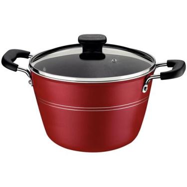 Imagem de Caldeirão de Alumínio Tramontina Vermelho - com Tampa 5,7L 24cm Sicíli