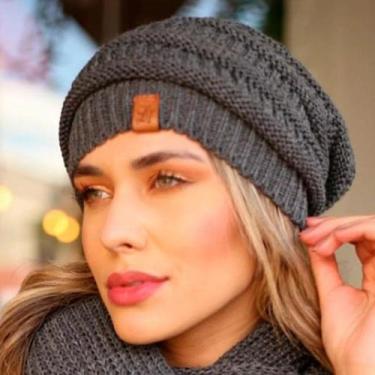 Imagem de Touca Caída Tricô Gorro Boina Beanie Lã Masculina Feminina Macio Quent