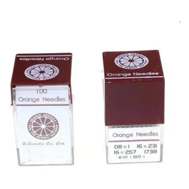 Imagem de 100 Agulhas Dbx1 Dbxk5 Reta Cabo Fino Orange