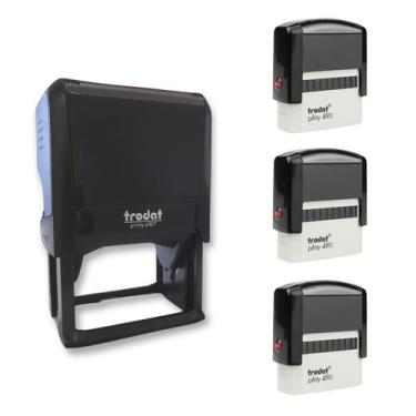 Imagem de Kit 4 Carimbos CNPJ PAGO RECEBIDO LANÇADO Empresa Escola - Trodat