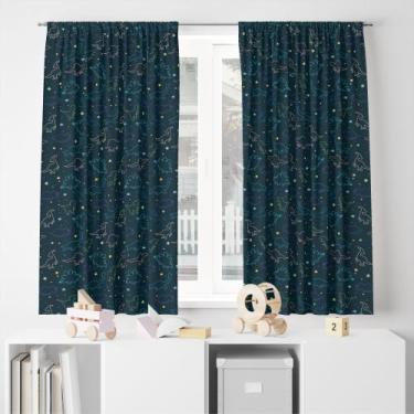 Imagem de Cortina Tecido Oxford Decorativa Dinossauro Neon - 120x70cm - Core Dec