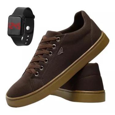 Imagem de Sapatênis Casual  Masculino Cano Baixo com Relogio Led - Adsshoes, Mar