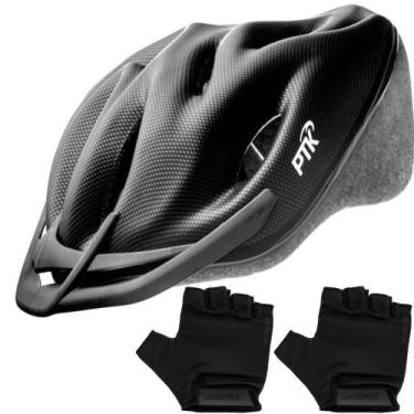 Imagem de Capacete Ciclismo Feminino Masculino Bike Ptk Ajustável Com Viseira + 
