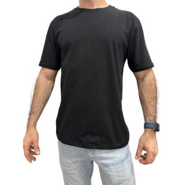 Imagem de Camiseta masculina básica lisa gola redonda branca preta caqui - BUCCI