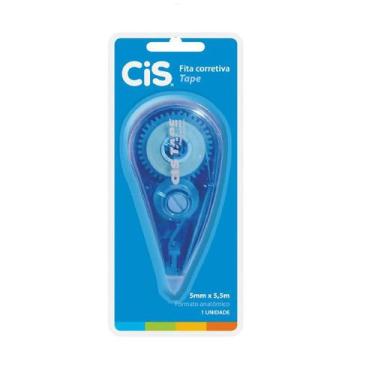Imagem de Fita corretiva Cis tape 5mm x 5,5m Na Cor Azul Unidade