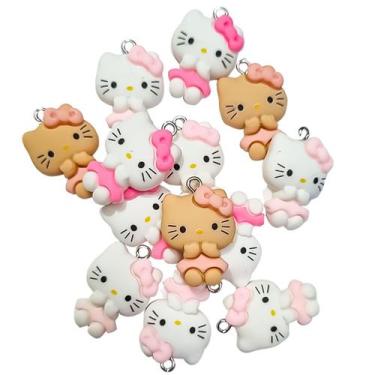 Imagem de Pingente infantil Gatinha monte pulseiras colar brincos de miçangas bi