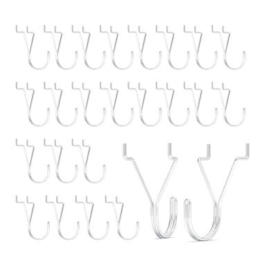 Imagem de BFPeaky Ganchos de Pegboard, prata, ganchos para quadro de joias, 40 peças, visor de parede de quadro de pinos de 2,5 cm para pendurar pequenas ferramentas, exibição de joias, itens de varejo de