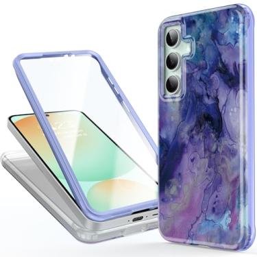 Imagem de Esdot Capa para Samsung Galaxy S24 FE com protetor de tela integrado - moldura frontal de policarbonato rígido durável + capa traseira de TPU macio, designs bonitos da moda para mulheres, capa