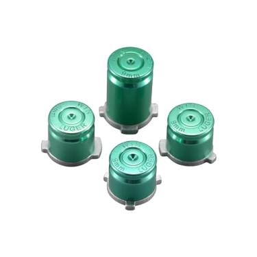 Imagem de eXtremeRate Bala de liga de alumínio de metal verde ABXY Conjunto de botões Mod peças de reposição para Xbox One Standard Xbox One Elite Xbox One S Xbox One X controle de jogo