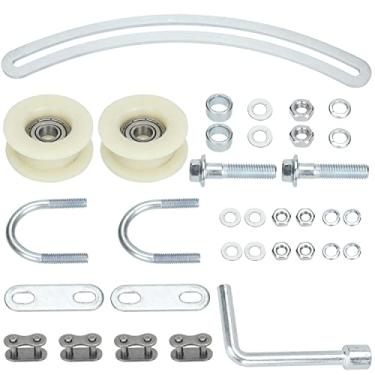 Imagem de GREHUA Guia de rolo ajustador de tensor de corrente de polia de arco para motor de 48cc 49cc 50cc 60cc 66cc 80cc 2 tempos 4 tempos, motor a gás bicicleta motorizada mountain bike peças de corrida resistentes prata