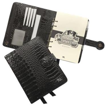 Imagem de Agenda Meu Pet Couro 167-R Raffai Couros, Preto Croco