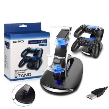 Imagem de Base Carregador Duplo para Controle Dualshock 4 Ultra Rapido - OTVO