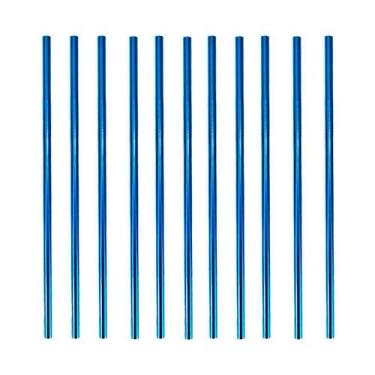 Imagem de Kit 50 Canudos de Aço Inox Retos - CAN.U.DO, Azul