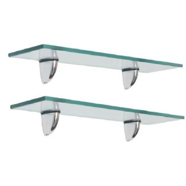 Imagem de Prateleira de vidro decorativa 50x15 Bico Tucano Kit com 2 unidades - 