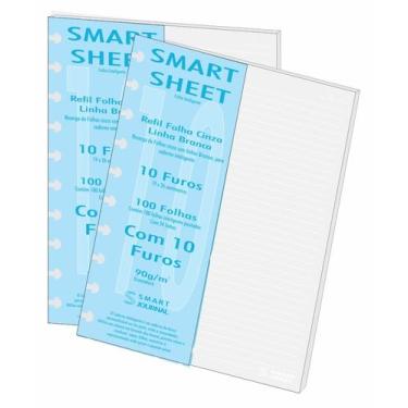 Imagem de Refil Caderno Inteligente 90g 200 FLS Pauta Branca 10 Furos - Best