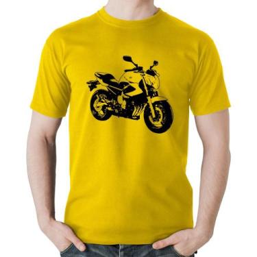 Imagem de Camiseta Algodão Moto XJ6 N Art - Foca na Moda, Amarelo, GGG