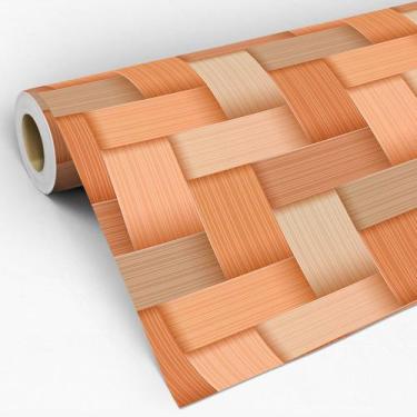 Imagem de Papel De Parede Adesivo Madeira Entrelaçada 3D Quadriculado - 7decorst
