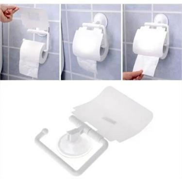 Imagem de Suporte Plástico Com Gancho De Sucção Para Papel Higiênico - KeHome