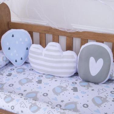 Imagem de Kit Almofadas Decorativas Infantil Bernardo Azul 3 Peças - Miguel Baby