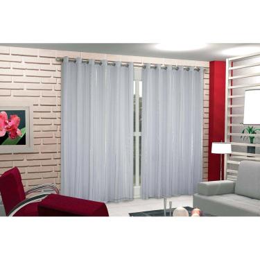 Imagem de Cortina Yara Tecido Rústico Com Voil 2,7m X 4m Campari