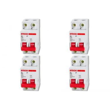 Imagem de Kit C/4 - Disjuntor Steck Din Bipolar 16A Sd62 C Sdd62C16