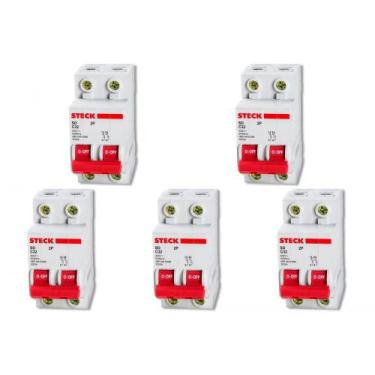 Imagem de Kit C/5 - Disjuntor Steck Din Bipolar 32A Sd62 C Sdd62C32