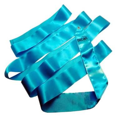 Imagem de Fita De Ginástica Rítmica Cetim Cores Lisas 5M Dicat Sports, Azul turq