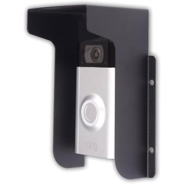 Imagem de Campainha capa de chuva anel anti-reflexo, campainha de aço cobertura de bloqueio de intempéries brilho proteção solar para a maioria das campainhas de vídeo