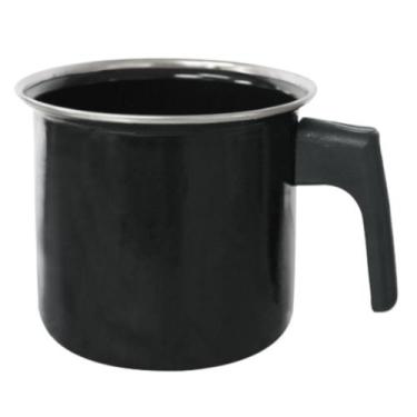 Imagem de Caneca Esmaltada Preta 1150ml Indução Cooktop Elétrico á Gás - JJB Uti