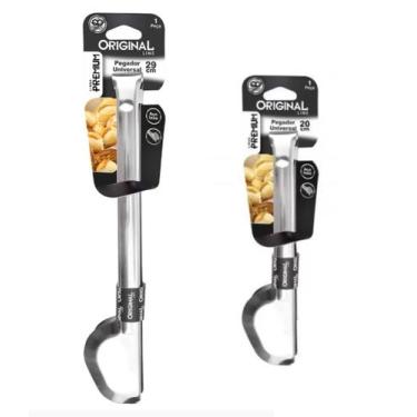 Imagem de kit 2 pçs Pegadores Inox Massas Churrasco Salada Legumes JJB - origina
