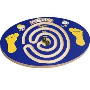 Imagem de Prancha equilibrista de madeira com bolinha de gude - BATE BUMBO