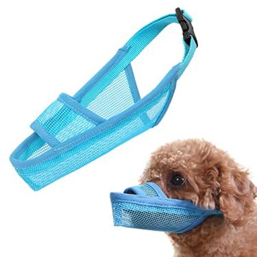 Imagem de Crazy Felix Focinheira de nylon para cães pequenos, médios e grandes, focinheira respirável e potável para animais de estimação antimordidas e lambidas (XXXS, azul)