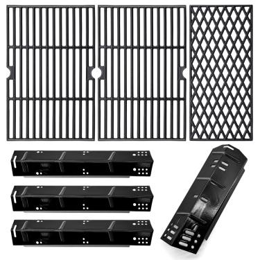 Imagem de Hiorucet Peças de reposição para churrasqueira Dyna Glo 4 queimadores DGH450CRP DGH450CRP-D DGH450CRN-D DGH450CRN, 3 queimadores DGH373CRP-D DGF371CRP-D, grelhas e placas de calor, kit de peças de