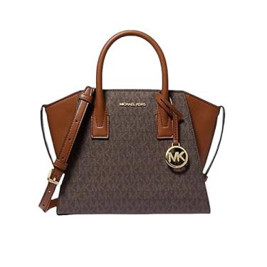 Imagem de Michael Michael Kors Bolsa Avril com logotipo pequeno com zíper superior - marrom, Marrom