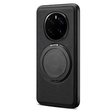 Imagem de POYUFRG Com capa de anel para Honor Magic 7 Pro/7, capa de couro retrô estilo comercial leve capa ajustável com suporte fino, preto, 7 Pro