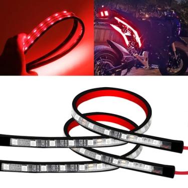 Imagem de YONGMING Faixa de luz de freio LED de 12 volts, luz de LED flexível para motocicleta, bicicleta, carro, SUV, RV, pacote com 2 - vermelho