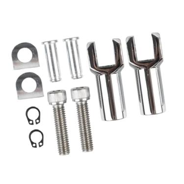 Imagem de menolana Kit de suporte a footpeg de passageiros, Footpeg monta Manutenção de componentes Clevis, fácil de instalar para o para Softail 2000-2017, Prata