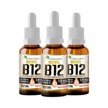 Imagem de KIT 3 Metilcobalamina B12 Sublingual 20ml Flora Nativa