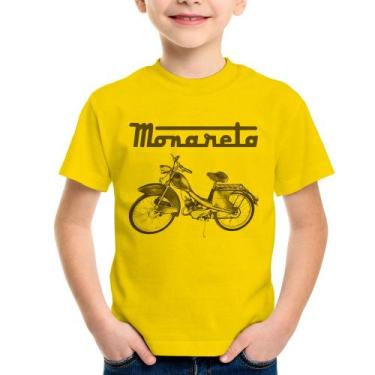 Imagem de Camiseta Infantil Ciclomotor Monareta - Foca na Moda, Amarelo, 10