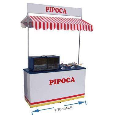 Imagem de Barraca de pipoca com duas pipoqueiras e caixa aço inox Mod 3025