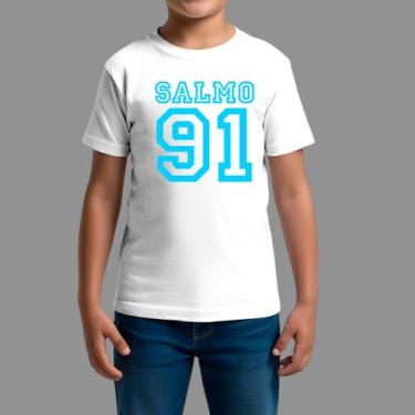 Imagem de Camisetas Infatil Básica Moda Cristã Gola Redonda Salmo 91 - RodLiwes,
