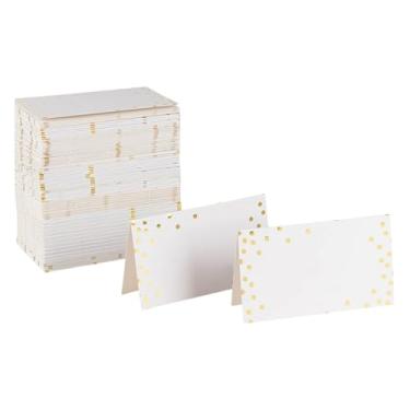 Imagem de 50 cartões de lugar em branco preenchíveis para banquete, cartões de lugares, pequenos cartões de barraca para configuração de mesa, cartões de acompanhante, cartões de nome, mesa de casamento,