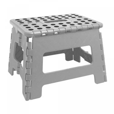 Imagem de Banco Dobrável de Plástico Cinza 22cm - Lyor