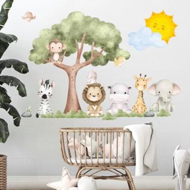 Imagem de Adesivo Safari Infantil para Parede Decoração Quarto Bebê Kids Animais da Selva Autocolante Pratico