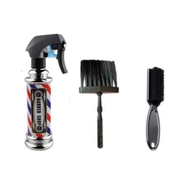Imagem de Kit Borrifador Barber Shop 200ml + Espanador Fígaro + Escovinha Degrad