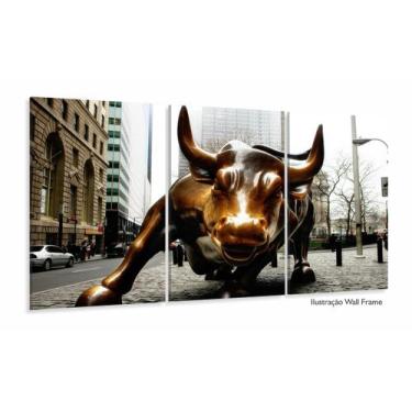 Imagem de Quadro Decorativo Moderno Touro De Wall Street 120x60 cm - Wall Frame