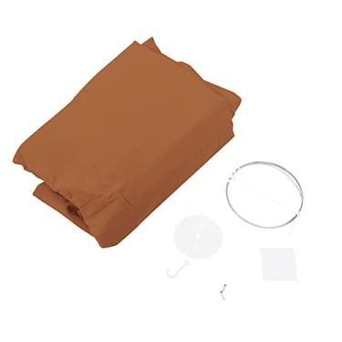 Imagem de MUNEFE Dossel para cama infantil, cortina de cama com dossel redondo, tenda redonda suspensa de algodão para berço de bebê, decoração de sala de leitura infantil (Tan)