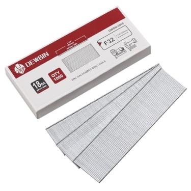Imagem de DEWBIN Pregos Brad de calibre 18, 1000 unidades de 3,5 cm 18 GA, pregos galvanizados para pistola de pregos, pregos de acabamento para pistola de pregos pneumática, elétrica