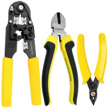 Imagem de Kit 3 Alicate Crimpar Rj45 Alicate Corte Precisão 3D E Rede - Tradesta