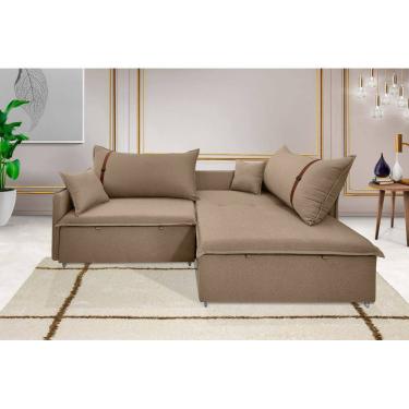 Imagem de Sofá Valence Slim Premium Sem Caixa de 2,60m - Linho cor Marrom